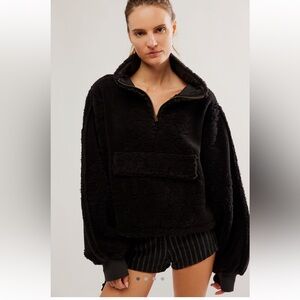 free people monarch sweatshirt in black size large